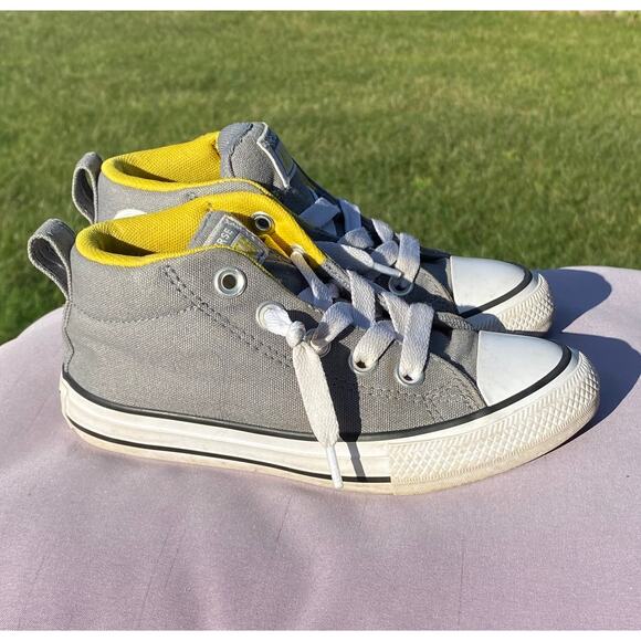 Converse Chuck Taylor All Star Street Mid All Star Grey/ YellowYouth Size 12 - Picture 3 of 8